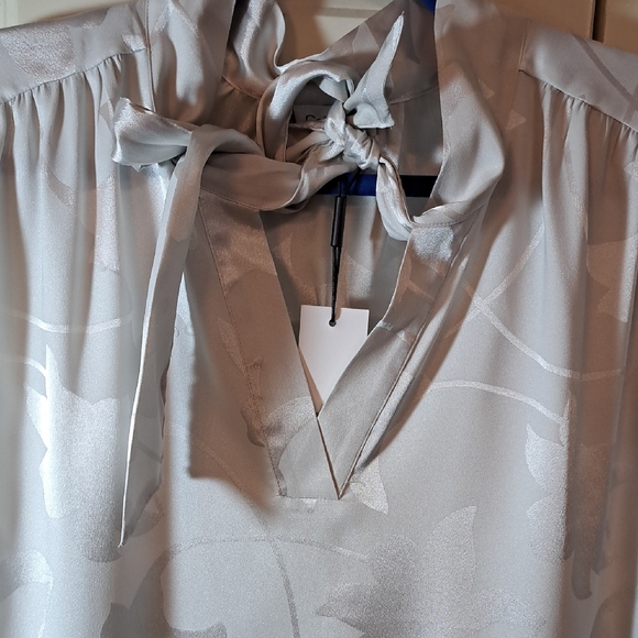 NWT Calvin Klein Suit Women's Elegant Gray Blouse - Picture 6 of 6